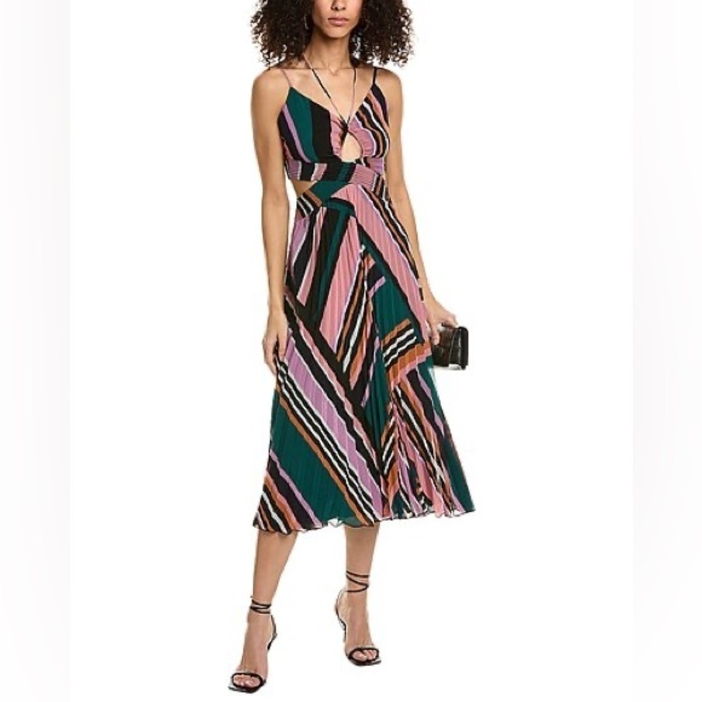 ba&sh Pleated Cutout Midi Dress